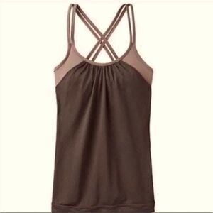 Athleta Women's Tank Top Hidden Agenda Bra
Tank Brown Strappy Back Size M